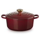 Le Creuset Cast Iron Signature Round Casserole 24cm RhoneGarnet image number 1